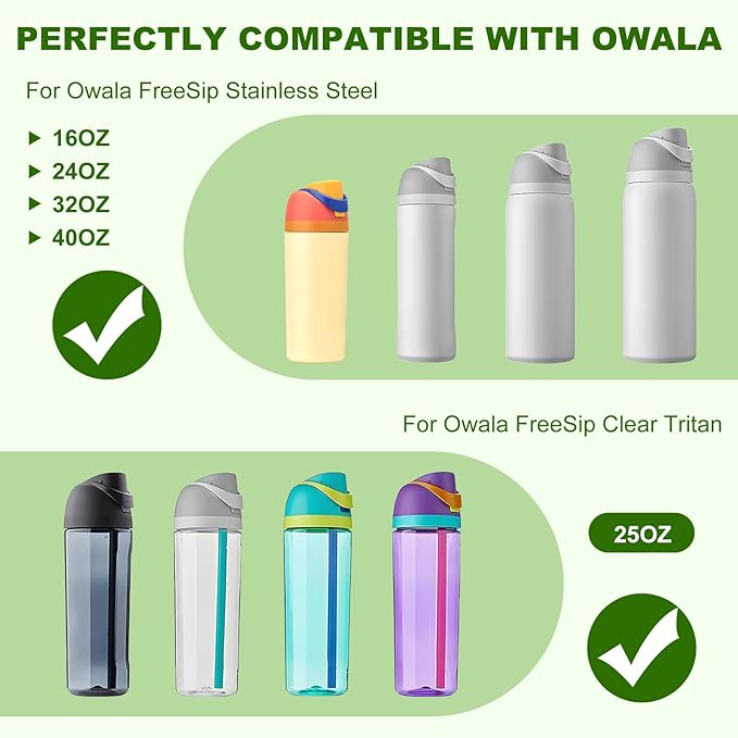 Replacement Cap for Owala Freesip Bottle, Replacement Accessories for Owala Free Sip, One Button Water Bottle Top Lid Compatible with Owala Cup 16oz 24oz 32oz 40oz, BPA-Free, No Water Leakage, White
