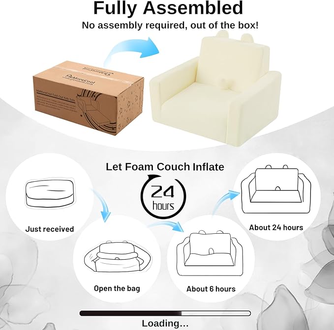 MeMoreCool Folding Toddler Chair, Cmofy Plush Fold Out Kids Couch Sofa, Convertible Kid Sofa Bed, Flip Out Baby Recliner for Toddlers 1-3 Girls Boys