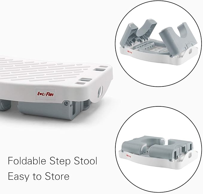 Potty Step Stool for Toddlers 2 Pack, Toddler Step Stool for Bathroom Sink, Kids Toilet Step Stool for Toddler Boys and Girls -Grey