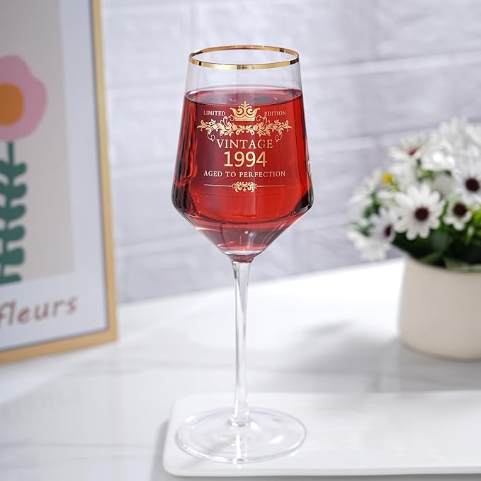 MOMRNTAIL Vintage 1994 30TH Birthday Goblet Gifts, 16OZ Goblet Wine Glass, 30 Year Old Birthday Decorations For Women men, Funny 30 Bday Gifts Idea For Friends, Sister,Dad, Mom - Turning 30 Present