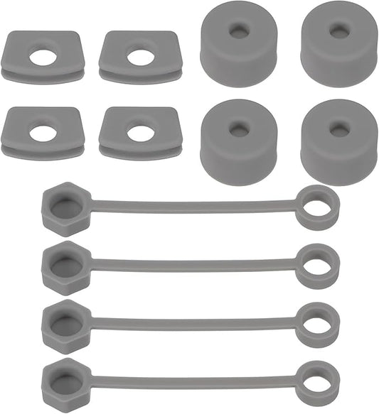 PATIKIL Silicone Spill Stopper for Straw Cup 2.0 40oz/ 30oz, Set of 12 Tumbler Accessories Including 4 Straw Cover Cap, 4 Square Spill Stopper and 4 Round Leak Stopper, Grey
