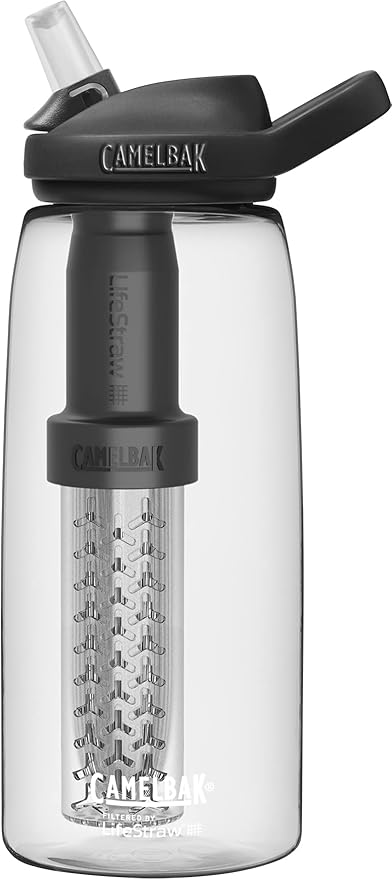 CamelBak eddy+ Water Filter Water Bottle by LifeStraw Integrated 2-Stage Filter Straw - For Hiking, Backpacking, Travel, and Emergency Preparedness