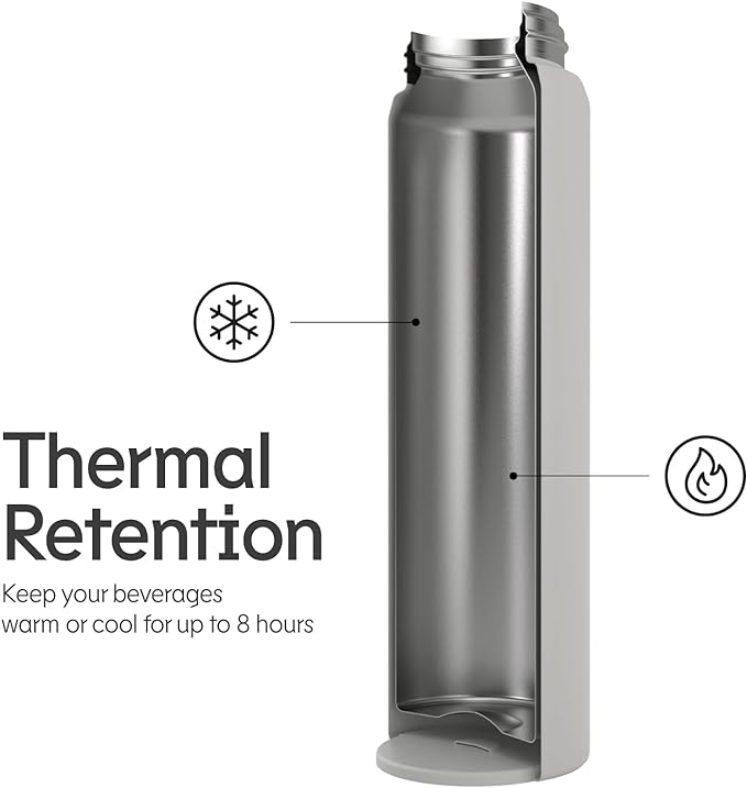 RHINOSHIELD AquaStand Magnetic Bottle 23 oz | Stainless Steel Insulated Sport Bottle w/MagSafe Handle, Adjustable Tripod, Rounded Spout & Leak-Proof - North Carolina State University - NC State