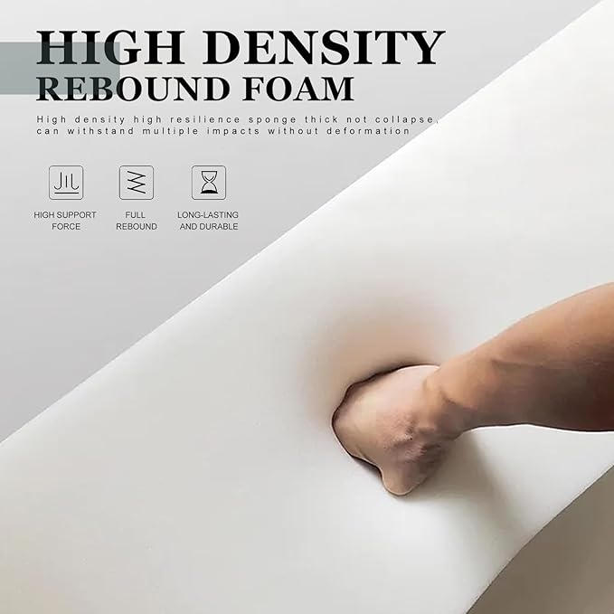 Mattress Extender, Bed Gap/Space Filler, Headboard Pillow Between Headboard and Mattress or Wall, High-Density Foam with Removable Cover（Light Grey-47 * 8 * 10in）