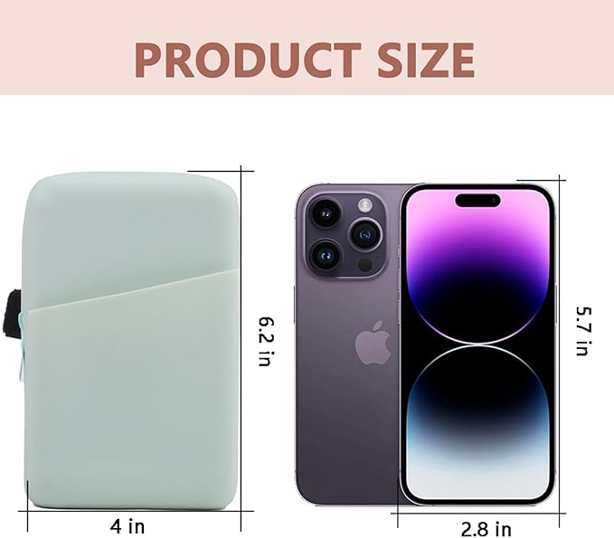 Water Bottle Pouch for Stanley Quencher Adventure 40oz & Stanley IceFlow 20oz 30oz, Silicone Design Tumbler Pouch for Phone, Card, Keys, Earphone (Green)