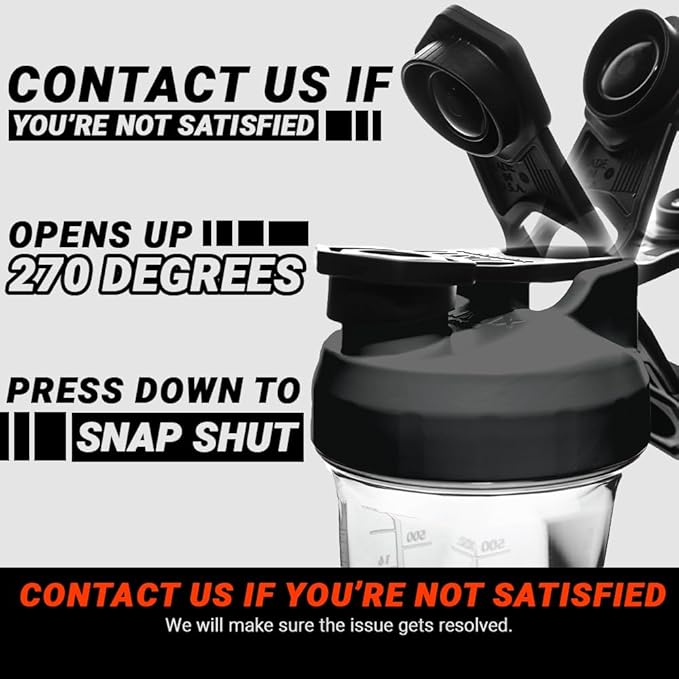 HELIMIX 1.5 Vortex Blender Shaker Bottle Holds Upto 20oz | No Blending Ball or Whisk | USA Made | Portable Pre Workout Whey Protein Drink Shaker Cup | Mixes Cocktails Smoothies Shakes | Top Rack Safe