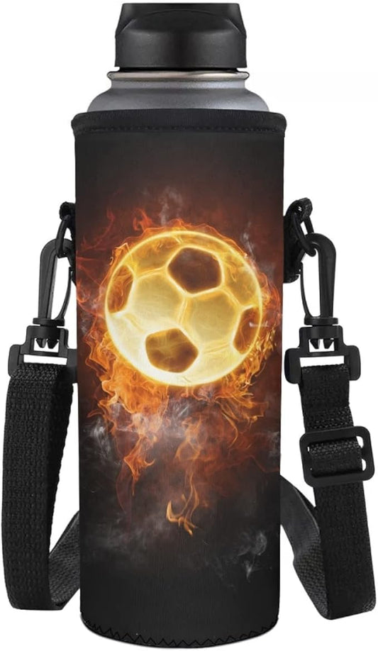 Jndtueit Basketball Water Pouch Holder, Soccer Bottle Cooler Cover Holder Strap for Outdoor Sports Gym Camping Walking