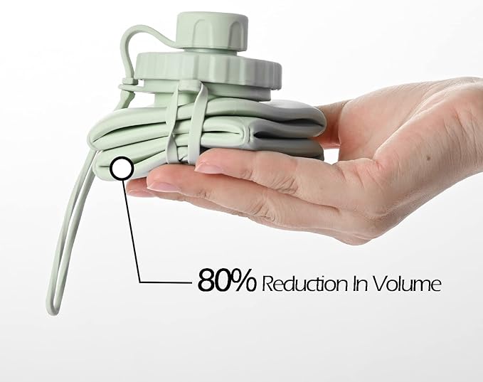 Collapsible Water Bottle, Silicone Foldable Water Bottles For Travel, Easy-To-Carry Design And Compact Size, BPA Free, 20 oz (4PC, 4 Colors)