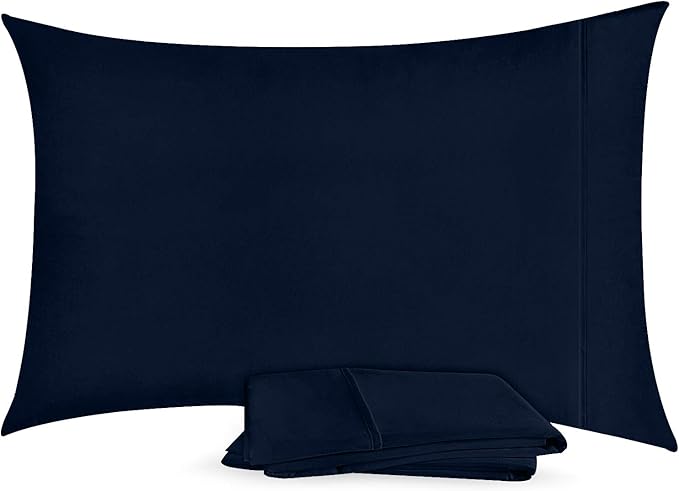 Utopia Bedding King Standard Pillow Cases - 2 Pack - Envelope Closure - Soft Brushed Microfiber Fabric - Shrinkage and Fade Resistant Pillow Covers 20 X 36 Inches (King Standard, Navy)