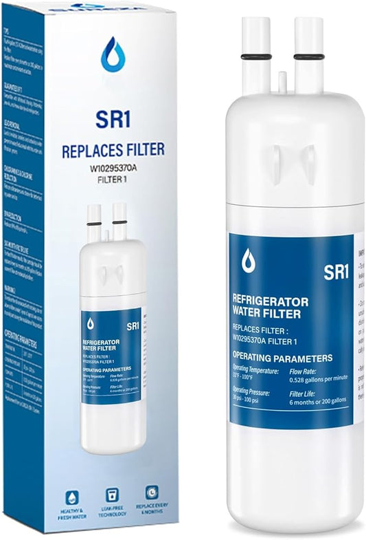 W1029537A Refrigerator Water Filter Replacement Compatible with EDR1RXD1, Filter 1, W10295370, P4RFWB, P8RFWB2L, 46-9930, 46-9081 (1 Pack)