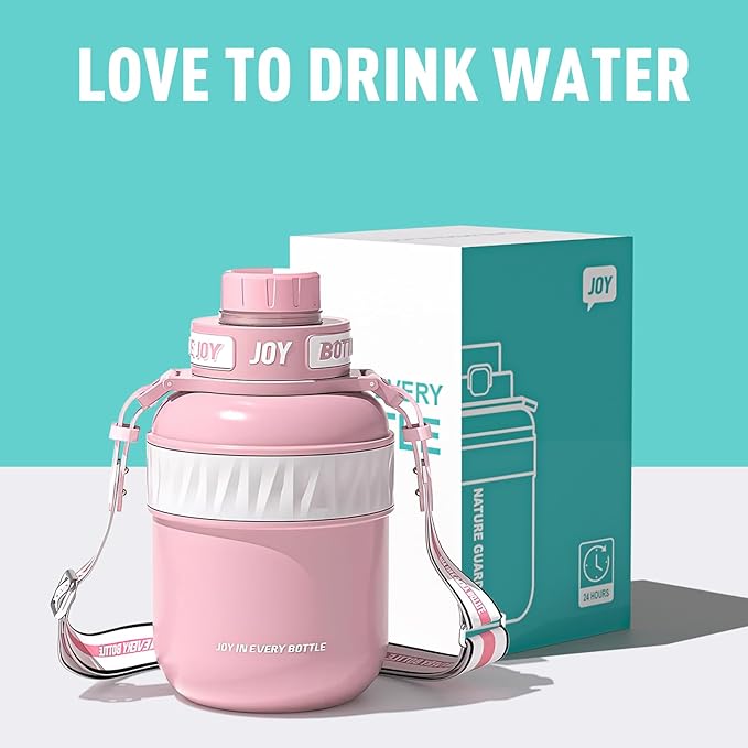 Stainless-Steel Water Bottle: Leakproof Lid, Perfect Sip, Double Insulated, Eco-Friendly, Dishwasher Safe & Stylish Strap (Coral, 32 oz)