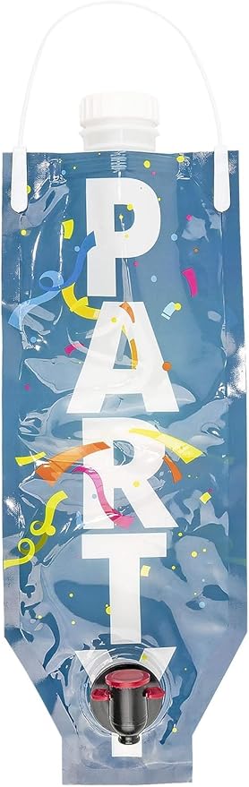 Fairly Odd Novelties Party Dispenser Bag Fun Themed Wine Liquor or Cocktail Holder Drinking Gift, One Size, Blue