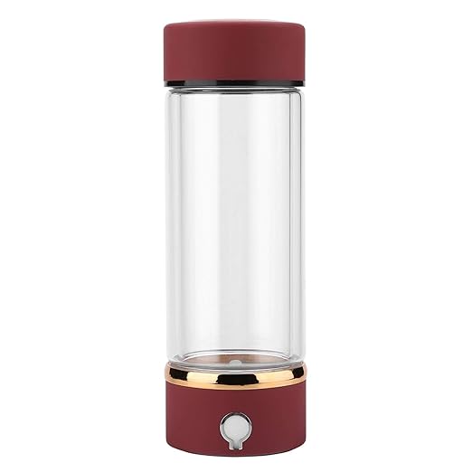 Omabeta 420ml Hydrogen Rich Water Cup Bottle Portable USB Hydrogen Water Generator with Bottom Cushion for Adult Sports Outdoor Office, Rechargeable Portable Glass Hydrogen Water Generator Bottle