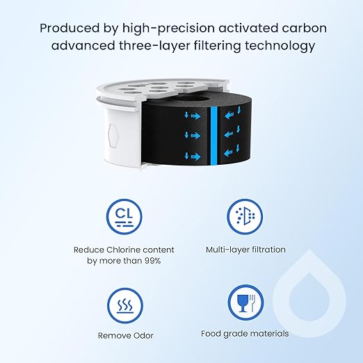GLACIER FRESH Water Pitcher Filter Replacement for LS Home Dispenser and Pitcher Systems, Reduces Chlorine Taste and Odor, 3 Activated Carbon + Ion Exchange Filters