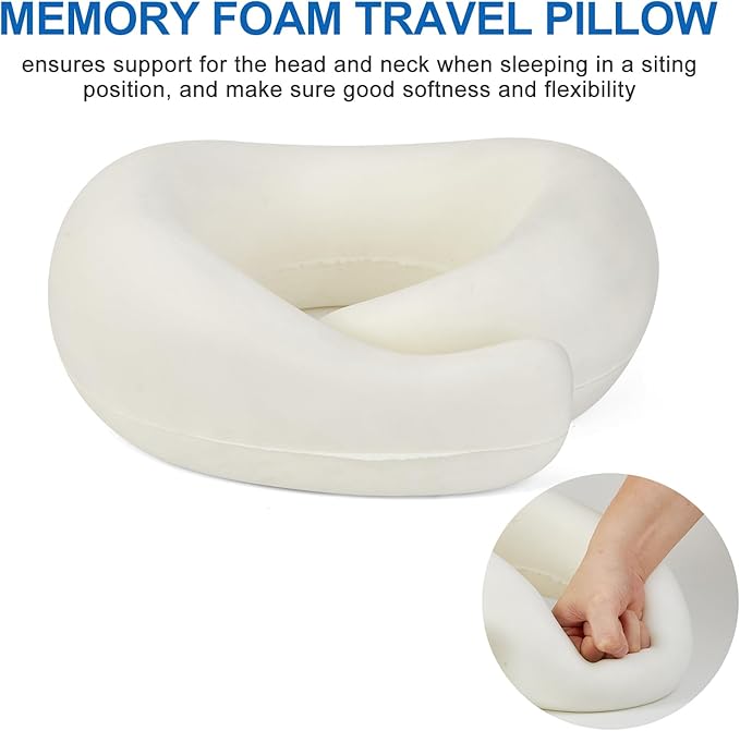 Travel Pillows for Airplanes, Neck Pillows for Travel,2024 New Travel Neck Pillow, Memory Foam Neck Pillow for Traveling Car Aircraft (Grey)