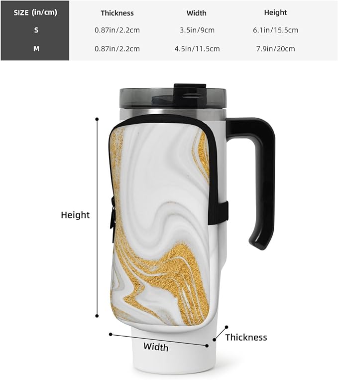 Water Bottle Pouch for Stanley Cup 40oz 30oz,Personalized Gym Purse for Men Women, Tumbler Pouch with Versatile Pocket Water Bottle Bag for Cards, Keys, Phone Botanical Leaf