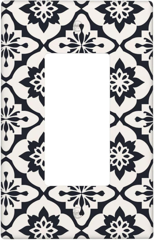 Black And White Funny Plastic Wall Plate Decorative Single Rocker Light Switch Cover For Women Girls Bedroom Kitchen Living Room