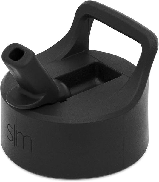Simple Modern Insulated Straw Lid - Fits All Summit and Hydro Flask Wide Mouth Water Bottle Sizes - Insulated Splash Proof Cap for 10, 12, 14, 16, 18, 20, 22, 24, 32, 40, 64 & 84 oz - Midnight Black