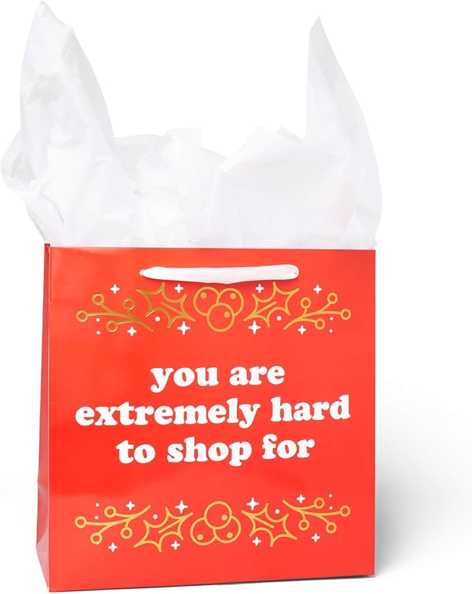 Tipsy Elves Christmas Gift Bags with Included Tissue Paper - Sleigh Bells and Sass Gift Bags - One Size Only - Pack of 6 Bags