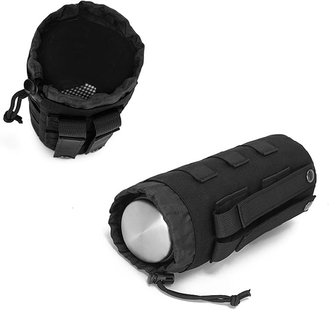 Upgraded Water Bottle Holder -Tactical Water Bottle Pouch- Sports Water Bottle Bag with Drawstring for Camping Climbing Hiking and Travelling
