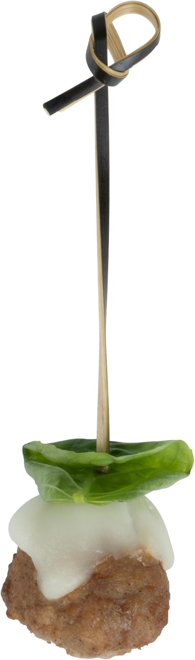 Restaurantware 6 Inch Twisted Bamboo Skewers 1000 Sturdy Disposable Bamboo Food Picks - Sturdy Looped Knot Black Bamboo Appetizer Picks Sustainable For Serving Appetizers and Cocktail Garnishes