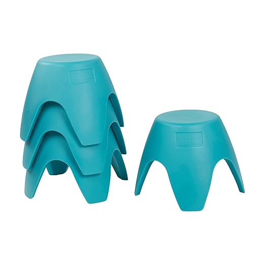 ECR4Kids Ayana Stool Set, Flexible Seating, Turquoise, 4-Pack