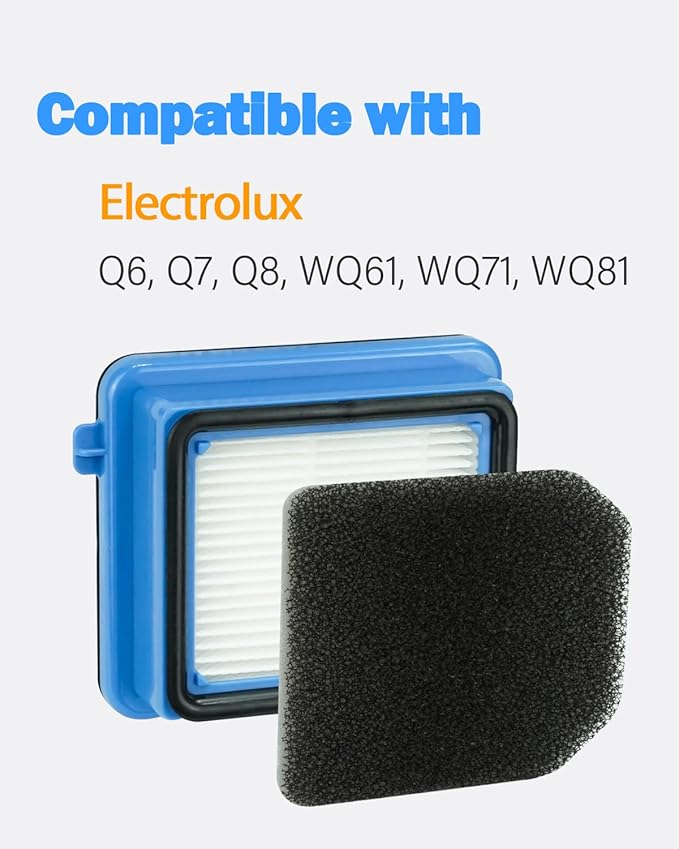 BBT BAMBOOST Filter Replacement Parts Fit for Electrolux Q6, Q7, Q8, WQ61, WQ71, WQ81 Vacuum (3 Pack)