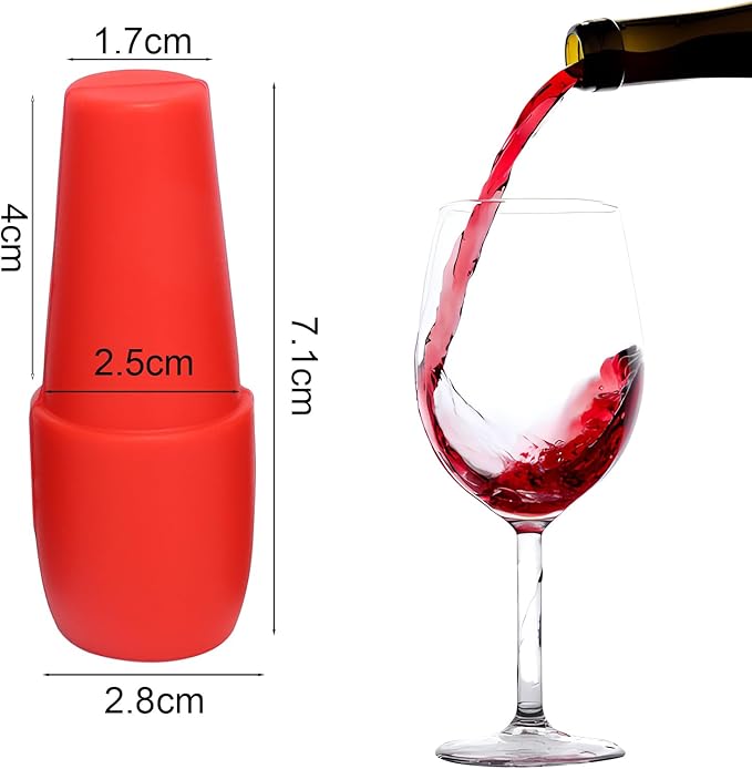 4pcs Silicone Wine Stopper,Reusable Wine Stoppers for Wine Bottles Bottle Stoppers for Champagne Beer Wine Storage