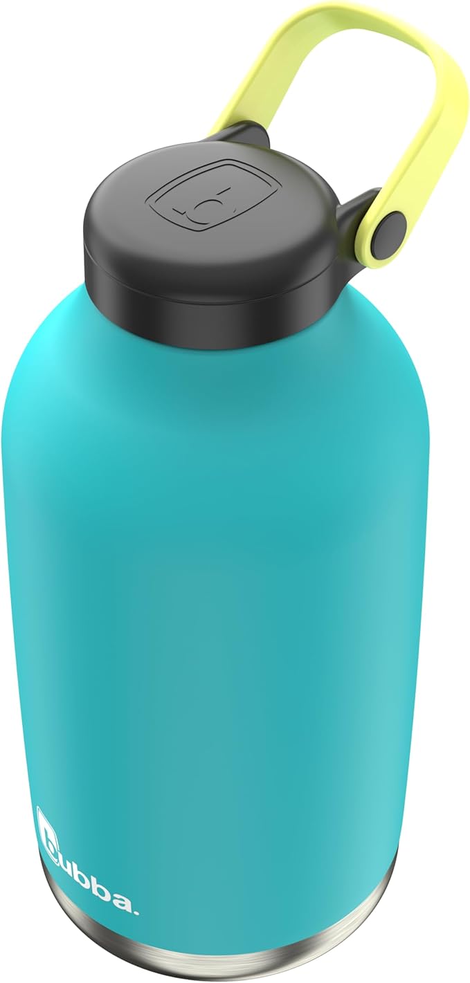 Bubba Radiant Stainless Steel Growler Simple Lid 64oz, Rubberized Water Bottle, Medium, Scuba