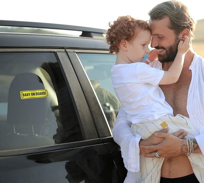 Baby in Car Sticker for Cars Vehicle Kids Children On Board Signs Vinyl Bumper Stickers Drive Safely Around Removable Window Label Decals Sign Truck Label Decorations