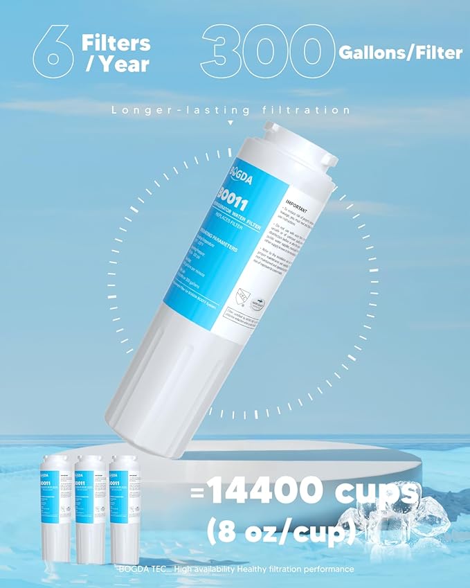 Upgraded BOGDA EDR4RXD1 Water Filter 4 Compatible with Whirl-pool UKF8001 RFC0900A, UKF8001AXX-200, UKF8001AXX-750, UKF8001P, 469006, WD-F07, 4 Filter