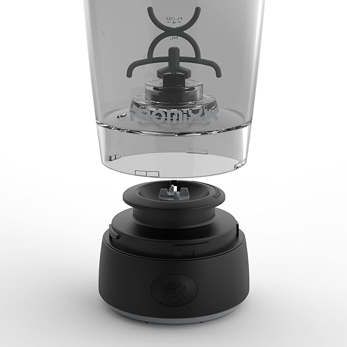 Promixx Original Shaker Bottle - Battery-powered for Smooth Protein Shakes - BPA Free, 20oz Cup (Black)