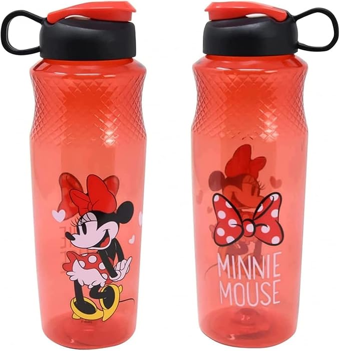 Minnie Mouse Water Bottle Set for Kids – Bundle with 3 Minnie Mouse Drinking Bottles, Minnie Stickers, and More | Classic Minnie Drinking Cups