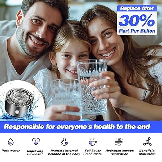 Hydrogen Water Bottle Generator with Filter - Rechargeable Portable, Reusable Ionizer for Clean, Healthy Hydrogen Water Gifts for Him Her, Hydrogen Water Machine for Home Travel Office Exercise