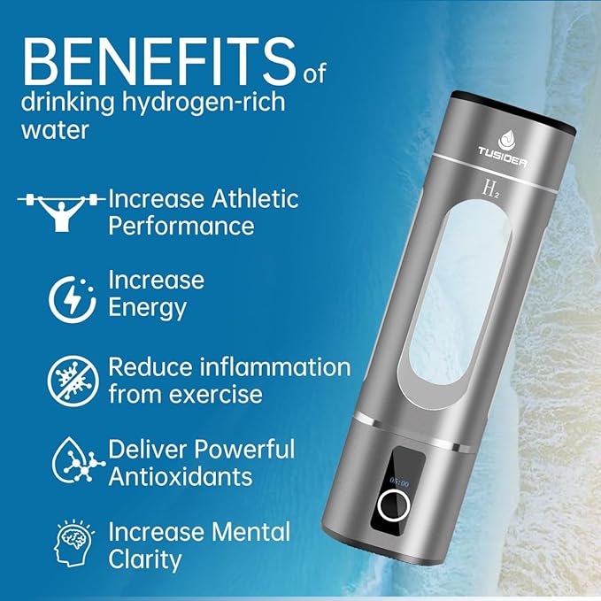 Hydrogen Water Bottle-2024 Advanced 6000ppb Hydrogen Ionized Alkaline Water Generator，Chlorine-Free，SPE/pem Technology，Dupont Membrane，Enhances Metabolism & Immunity. Perfect Health Gift