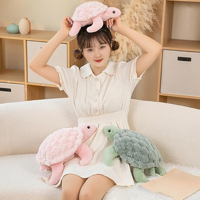Soft Sea Turtle Plush Toy, Cute Turtle Stuffed Animals, Small Turtle Plush, Tortoise Plushies Pillow Gifts for Kids Adults (2pcs 11 in)