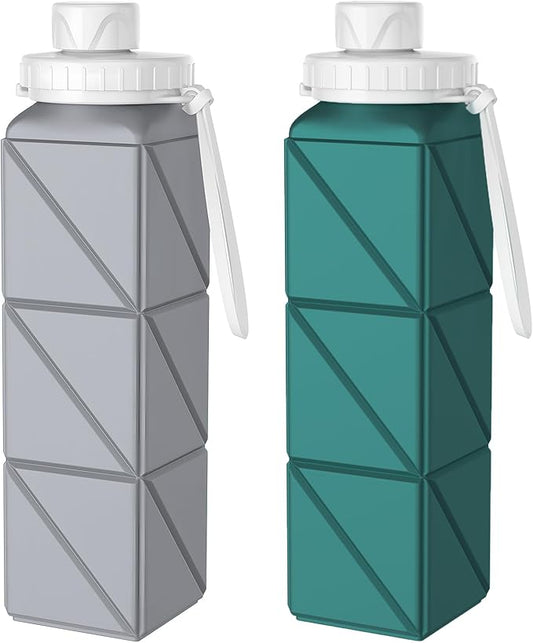 SPECIAL MADE Collapsible Water Bottles Cups Leakproof Valve Reusable BPA Free Silicone Foldable Travel Water Bottle Cup for Gym Camping Hiking Travel Sports Lightweight Durable