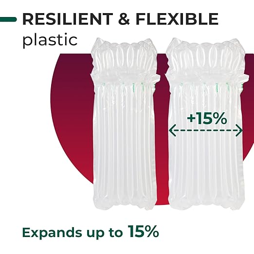 IDL Packaging Inflated Wine Bags for Travel, Pack of 1 - Reusable Air Column Bags for up to 750 ml Bottles - Wine Bottle Protector for Packing, Travel and Shipping - Glass Cushioning