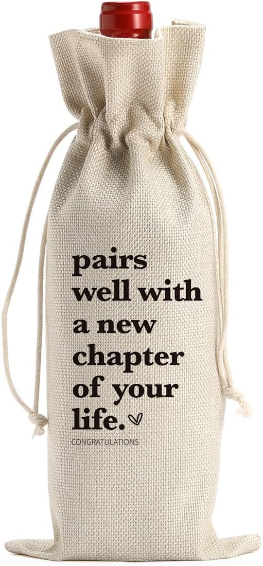 New Chapter Wine Bag Farewell Gifts for Coworkers Coworker Leaving Gifts for Women Retirement Gifts for Women Men Going Away Gifts for Friends