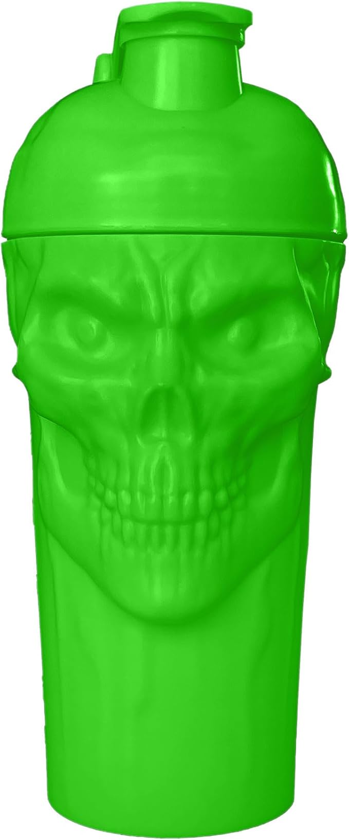 JNX SPORTS The Curse! Skull Shaker Bottle, 24-Ounce, Electric Green Limited Edition, Supplement Mixer with Classic Loop Top