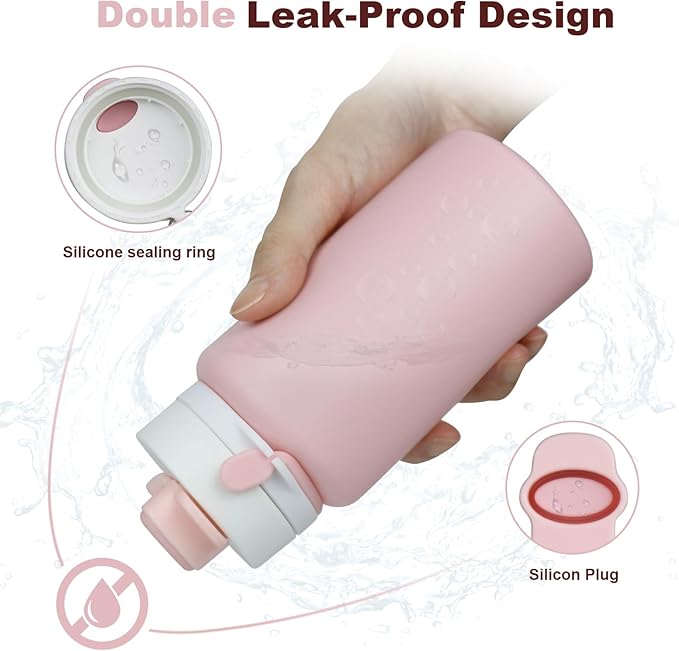 Collapsible Water Bottle, Foldable Water Bottle BPA Free Reusable Lightweight Leak-Proof Travel Silicone Water Bottle for Travel, Gym, Hiking, Office, Camping