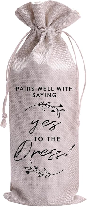 Pairs Well With Saying to Say Yes Mr and Mrs Wedding Gift Engagement Gift Bag For Couples bride/him/her Newly Engaged Gift Wine Tote Bridal Shower Gift