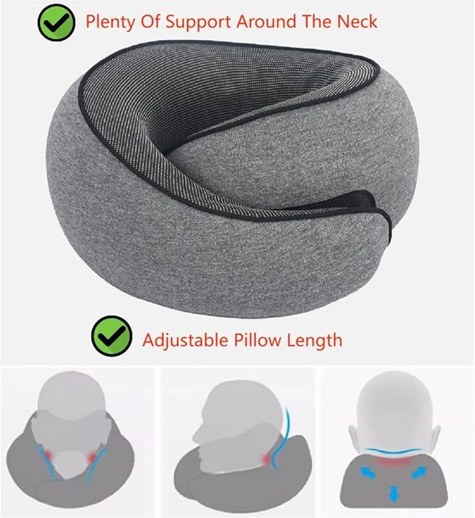 New Travel Pillow, Neck Pillow Airplane, Travel Pillows for Airplanes, Memory Foam Travel Pillow, Stowable U-Shaped Pillow