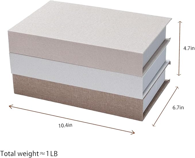 Neutral Home Books Decor Display for Living Room and Office,Paris Tokyo New York Fashion Decorative Book Hardcover Fake Decorative Books for Coffee Tables (Flax-WBY)