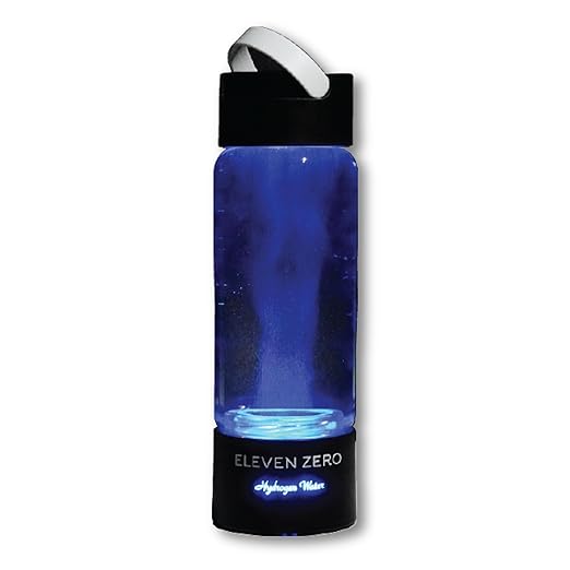 Hydra Hydrogen Water Bottle for Elite Sports Hydration, 380ml/12.8oz, 3min: 1200-1400ppb, 10min: 3500-5000ppb, 10-20 Uses per charge, Black