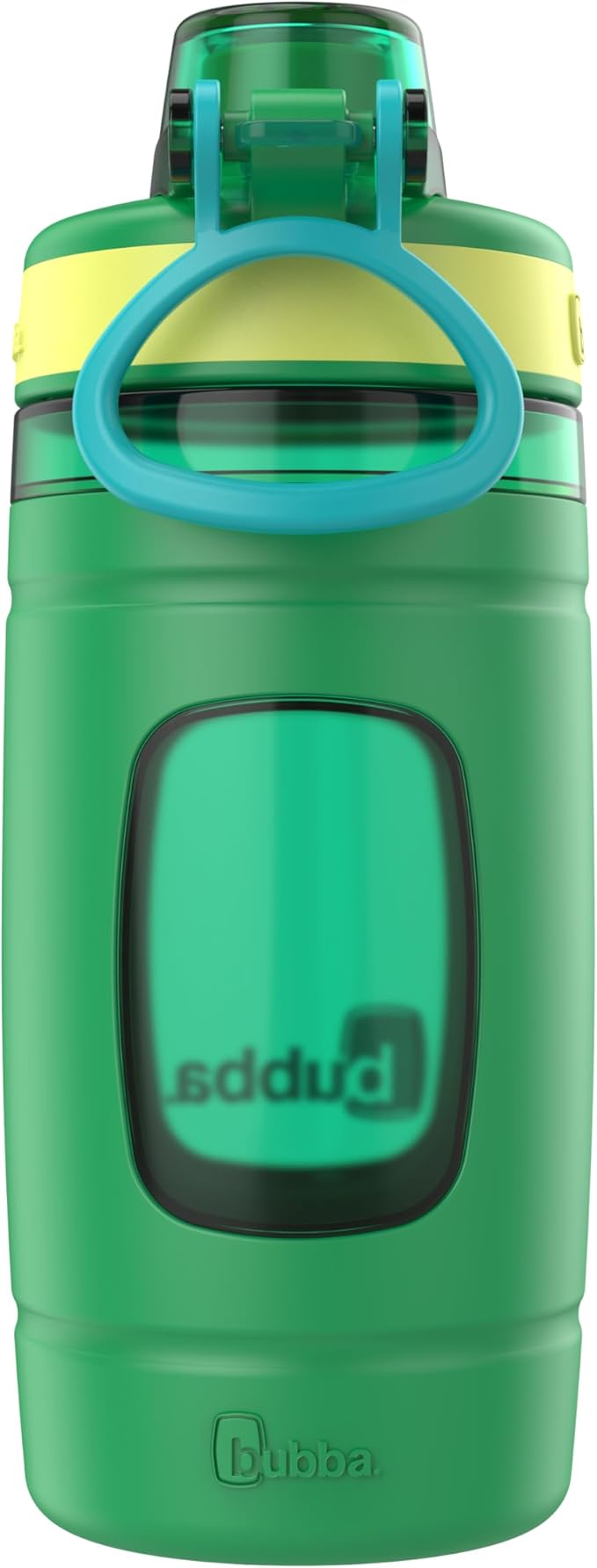 Bubba Kids Flo Silicone Sleeve and Wide Mouth, 16oz. Water Bottle, Medium, Fresh Fern