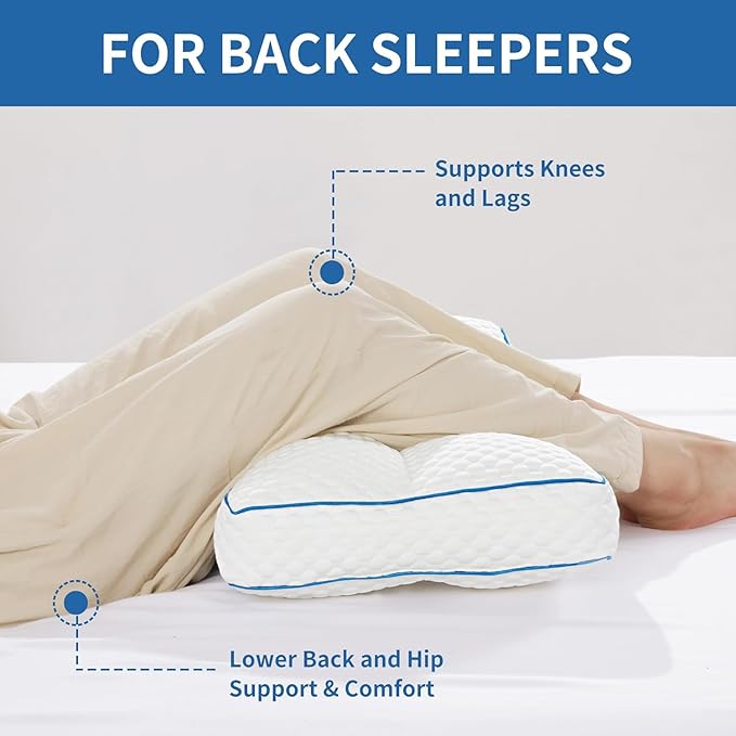 HOMBYS Cooling Knee Pillow for Side Sleepers with Straps-4 in Thick Leg Pillow for Spine Alignment, Lower Back Pain Relief - Pillow Between Legs Supportive and Breathable
