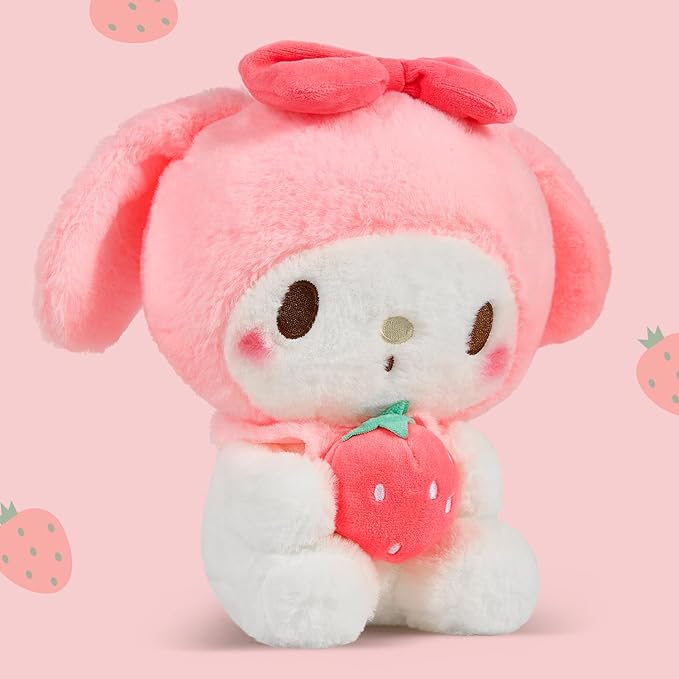 Kawaii Plush Toys with Strawberry 10'', Cartoon Stuffed Animals Anime Plush Doll Figure Toy Throw Pillow - Gift for Girls Boys
