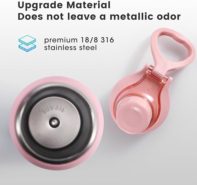 28oz Sports Water Bottle with Straw, Stainless Steel Vacuum Insulated Cooling Water Bottle, Leak Proof Metal Water Bottle, Double Insulated, Suitable for Sports, Gym and Travel (Pink & Light Blue)