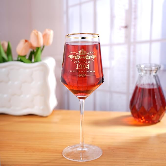 MOMRNTAIL Vintage 1994 30TH Birthday Goblet Gifts, 16OZ Goblet Wine Glass, 30 Year Old Birthday Decorations For Women men, Funny 30 Bday Gifts Idea For Friends, Sister,Dad, Mom - Turning 30 Present